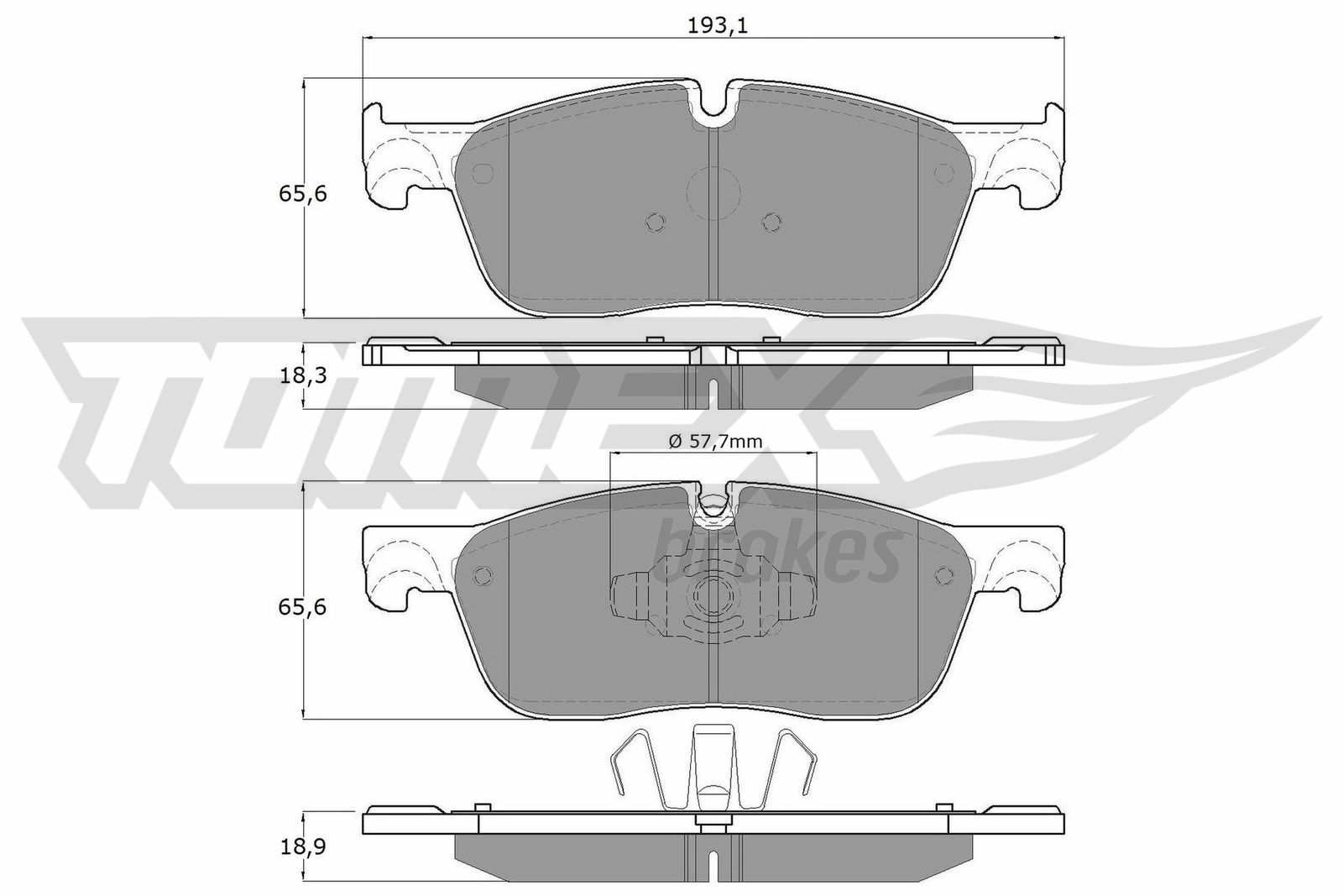 Sada brzdových destiček, kotoučová brzda TOMEX Brakes